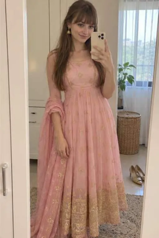 Zlata, 25, call girl in Powai, Mumbai: mirror photo in a pink anarkali